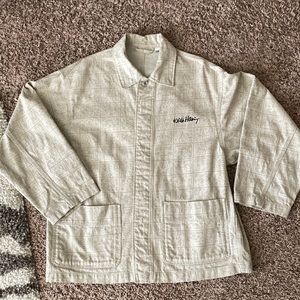 H&M Keith Haring Shacket Mens Medium oversize beige all over design. Never worn